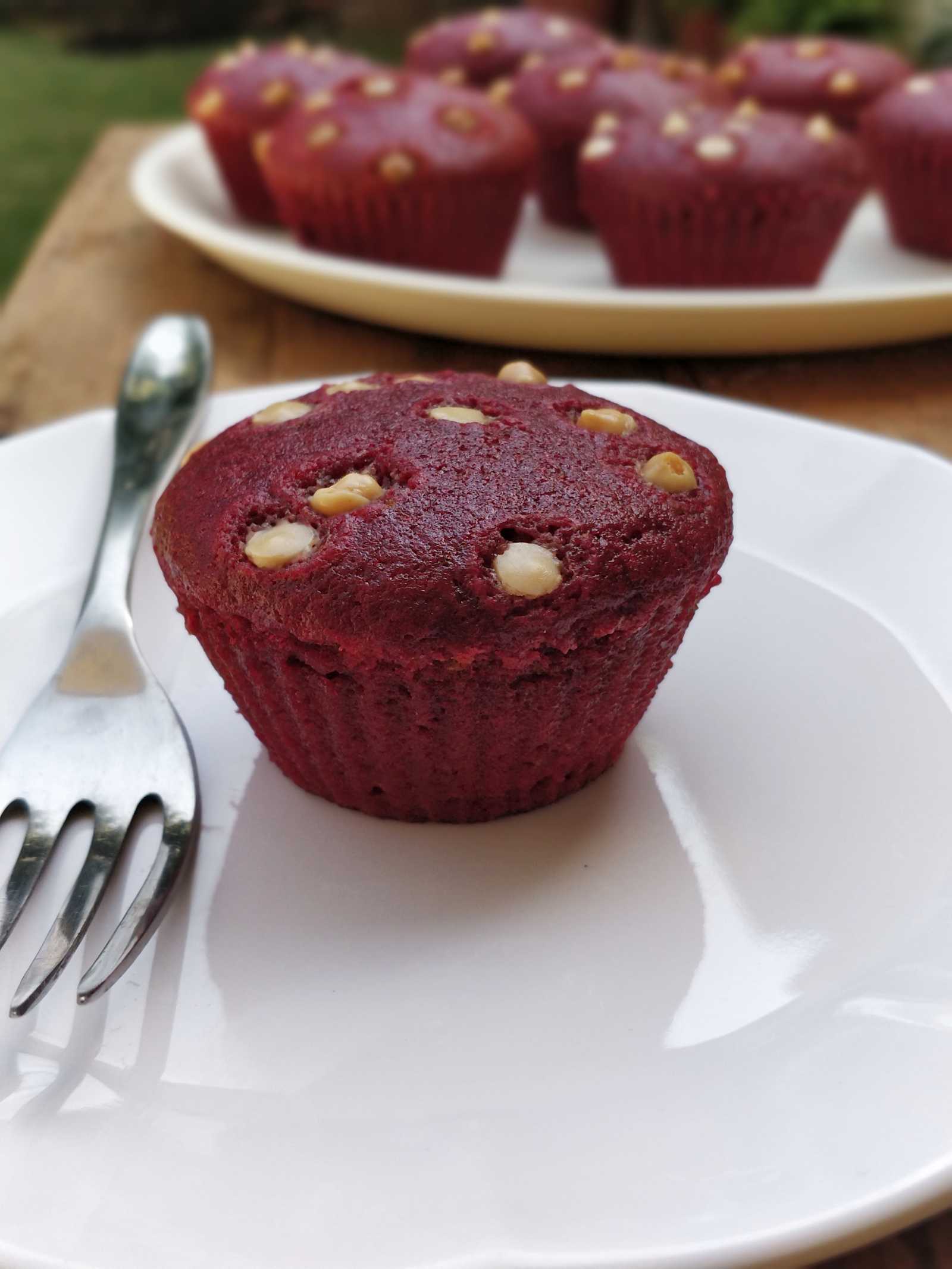 Eggless Red Velvet Beetroot Muffins Recipe