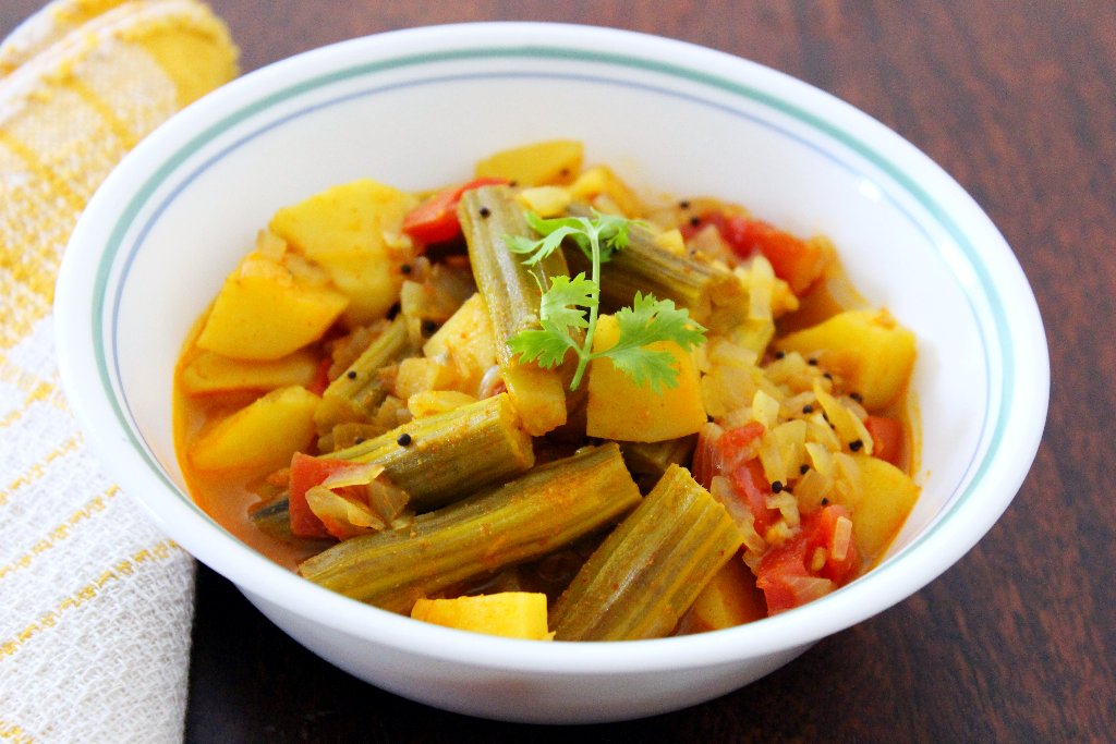 Andhra Style Potato & Drumstick Gravy by Archana's Kitchen