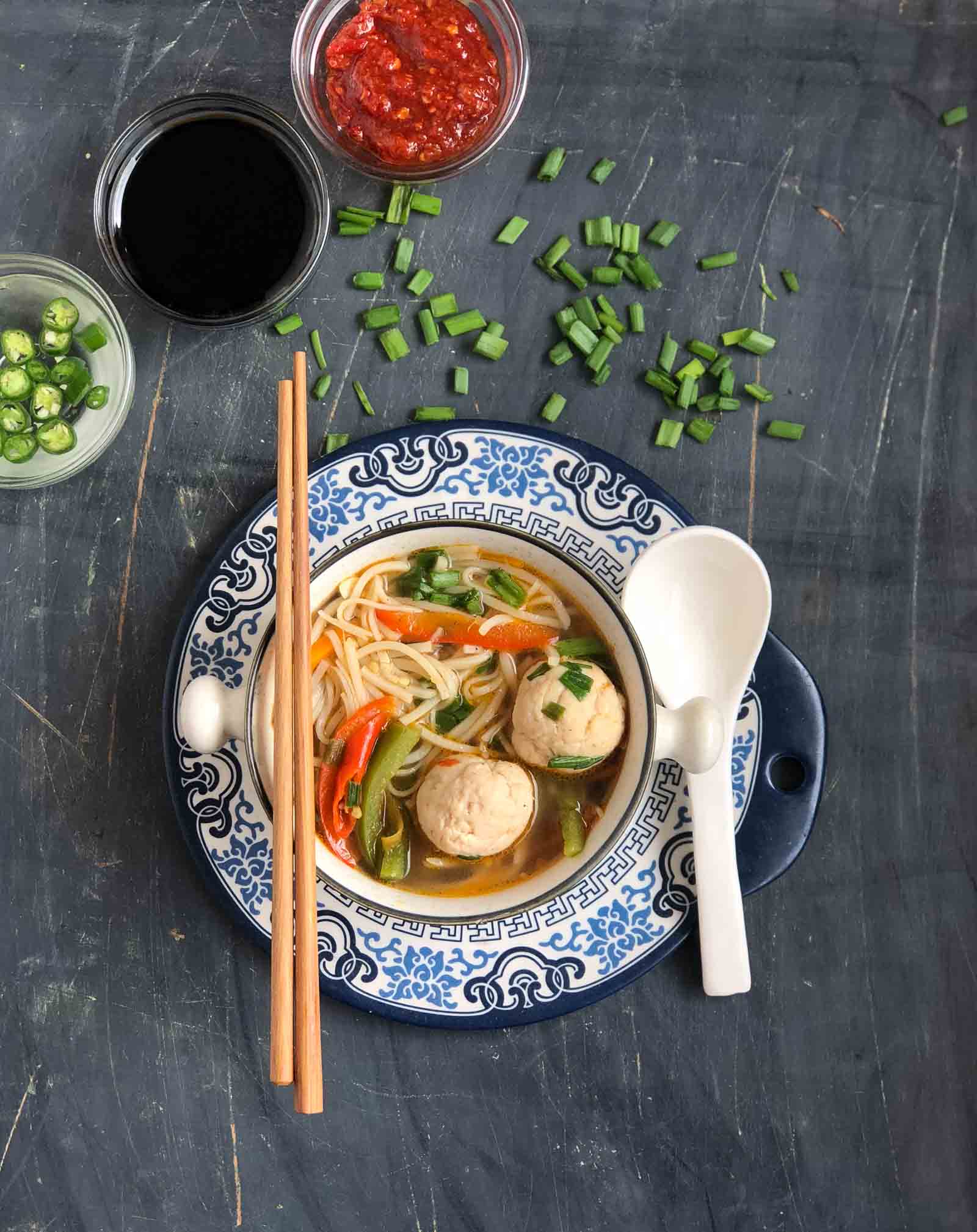 Mee Bakso Recipe - Indonesian Meatball Noodle Soup 