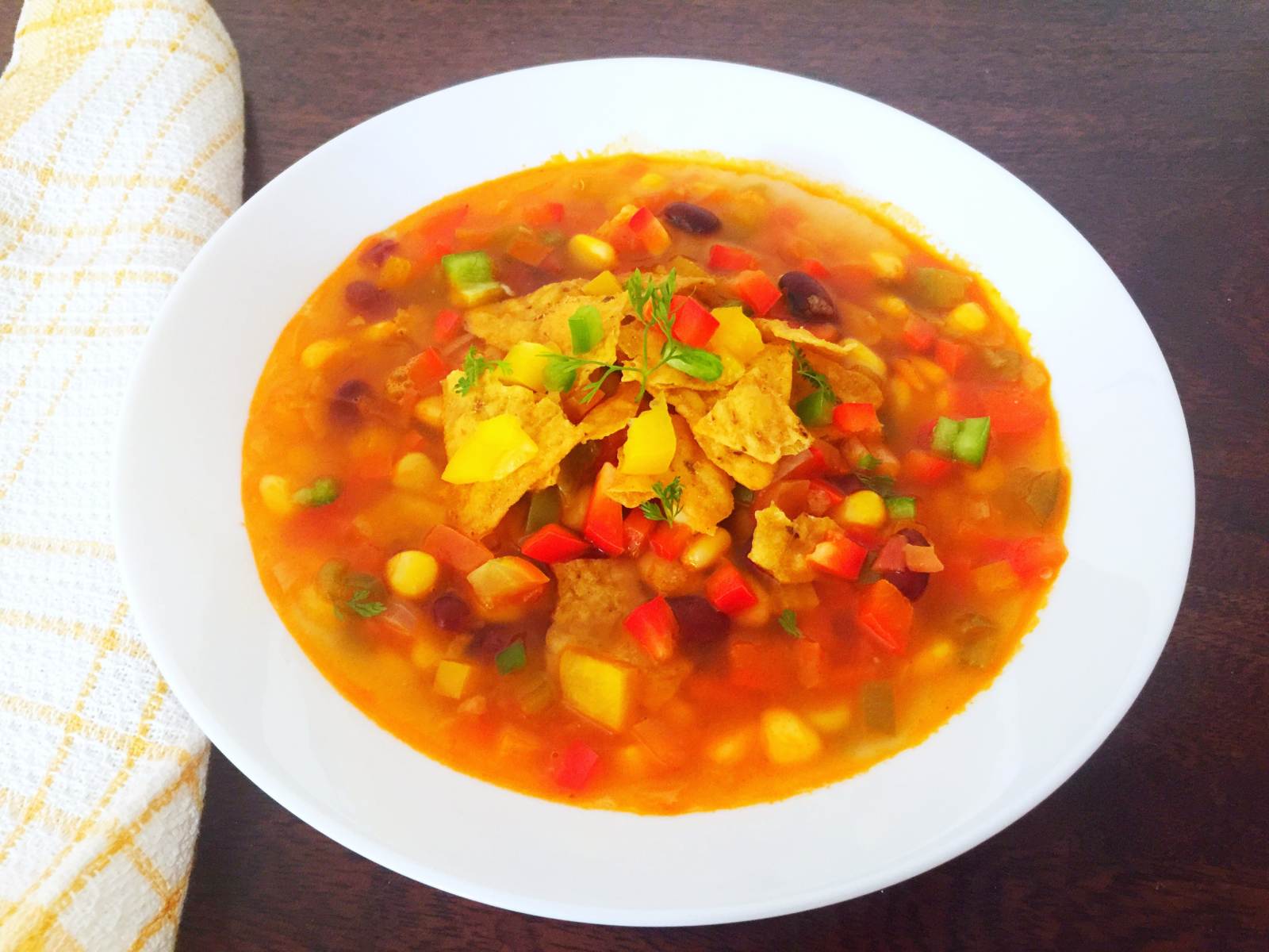 Mexican Fiesta Soup With Roasted Tomatillo Pesto Recipe
