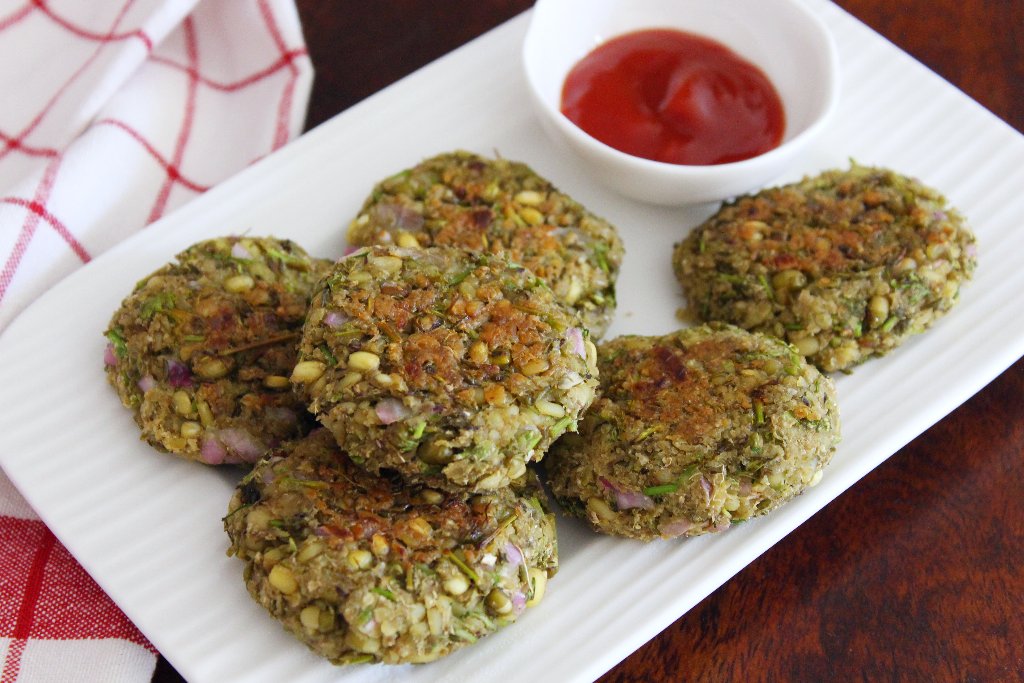Diabetic Friendly Moong Sprout Cutlet Recipe