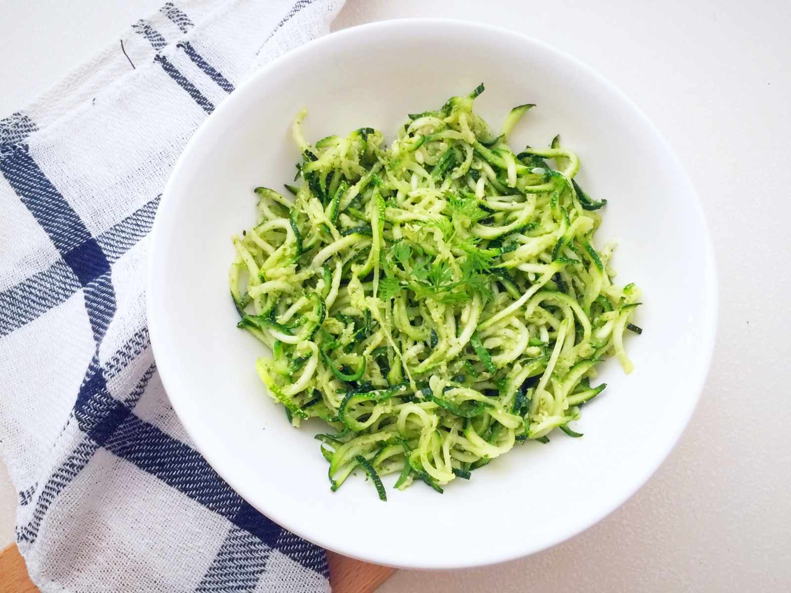 Zoodles Tossed In Cashew Cilantro Pesto Recipe (Vegan)