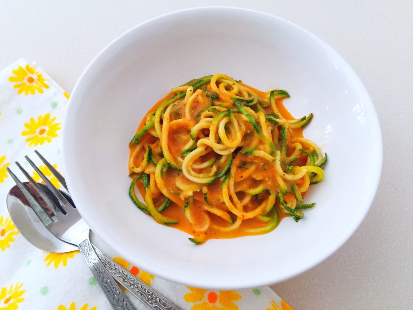 Zoodles In Tomato And Cashew Cream Sauce Recipe (Vegan)