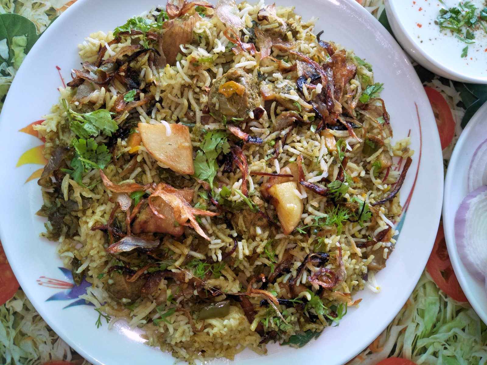 Hyderabad Soy Biryani Recipe With Vegetables & Palak 