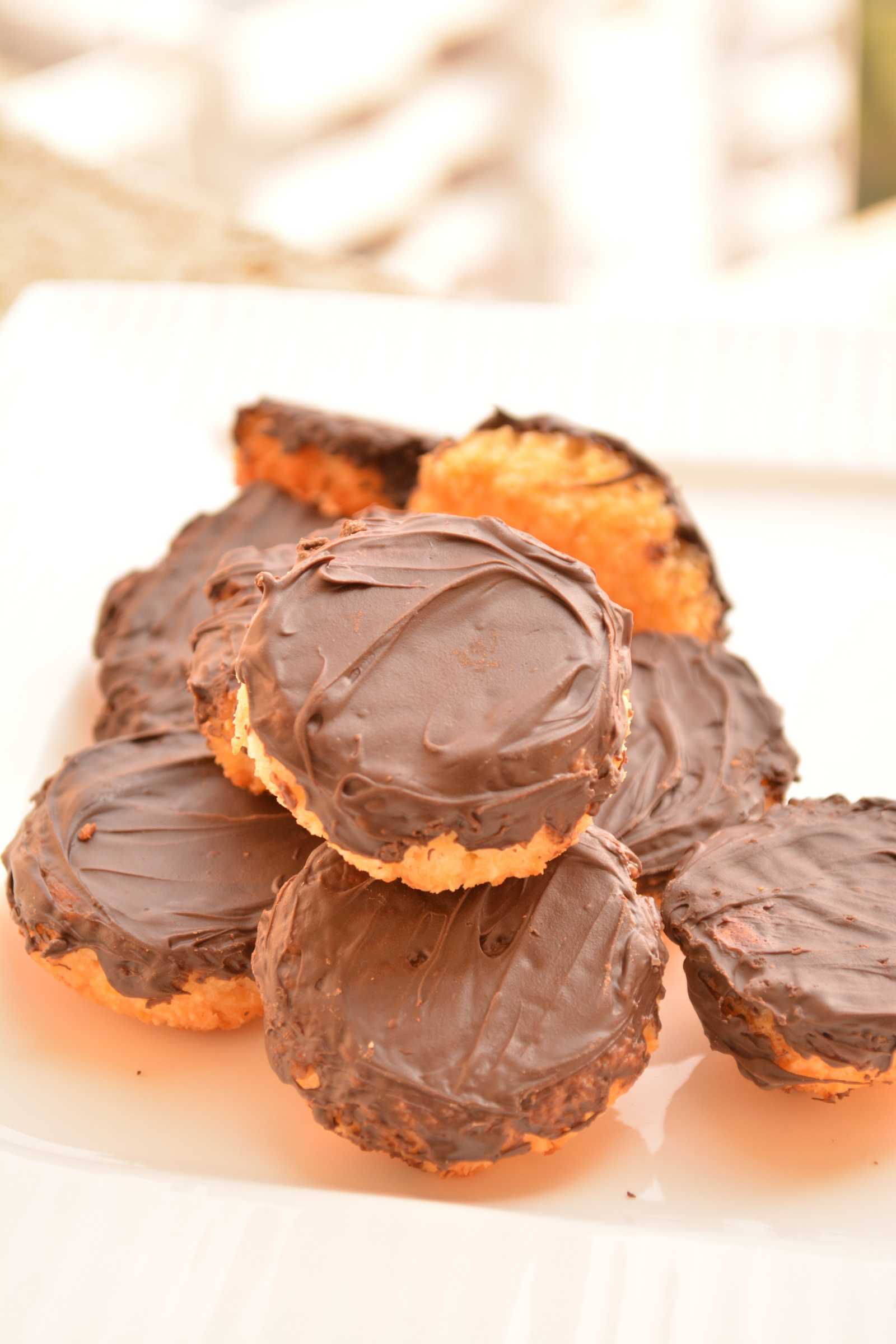 Chocolate Glazed Coconut Macaroons Recipe