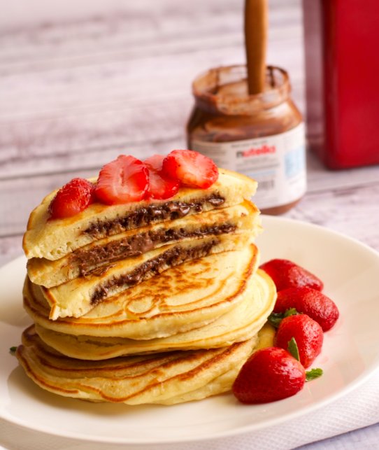 Nutella Pancakes Recipe by Archana's Kitchen