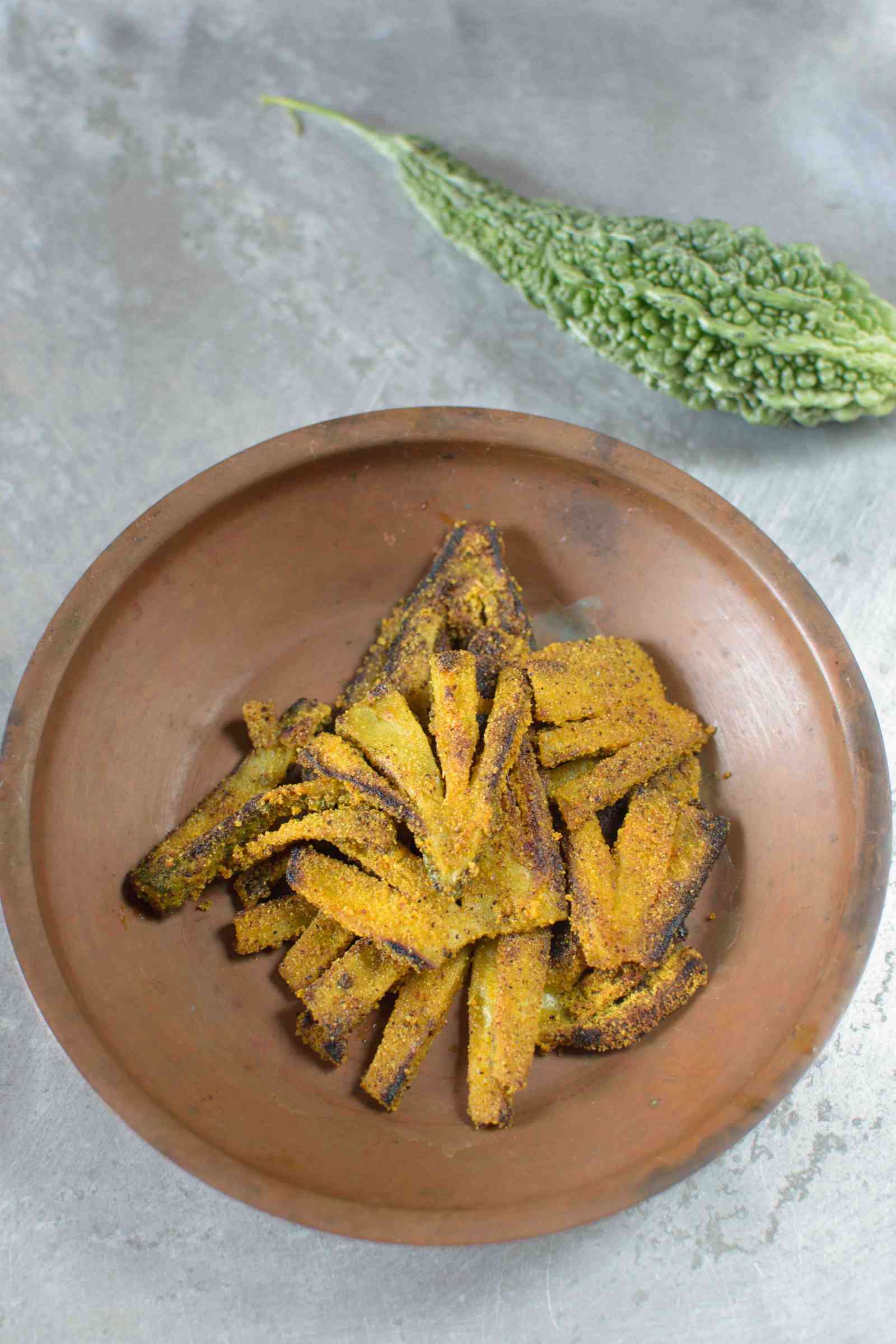Karatyacho Fodi Recipe - Pan Fried Bitter Gourd