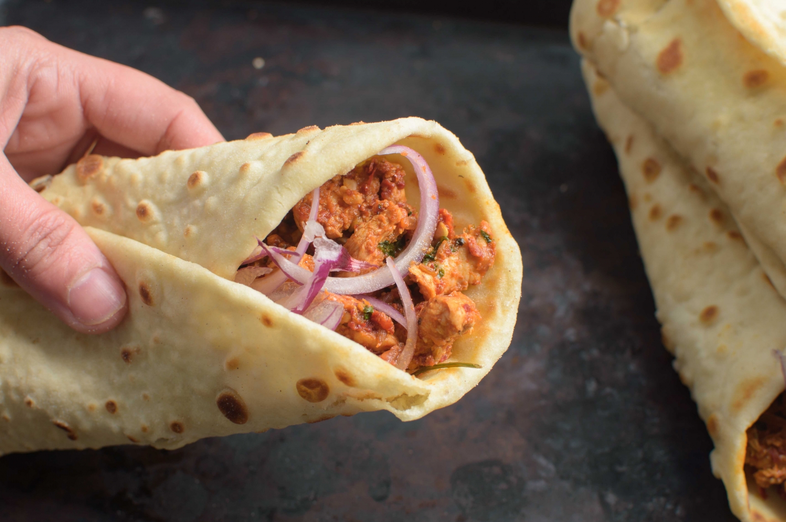 Recheado Chicken Naan Wraps Recipe