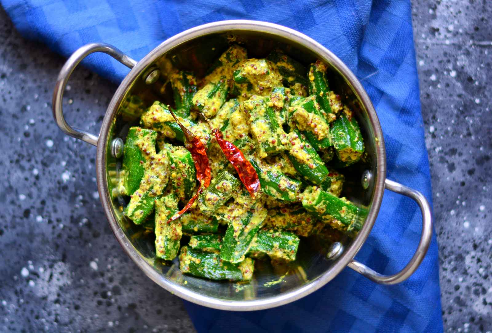 Assamese Bhendir Sorsori Recipe (Okra In Mustard Sauce)