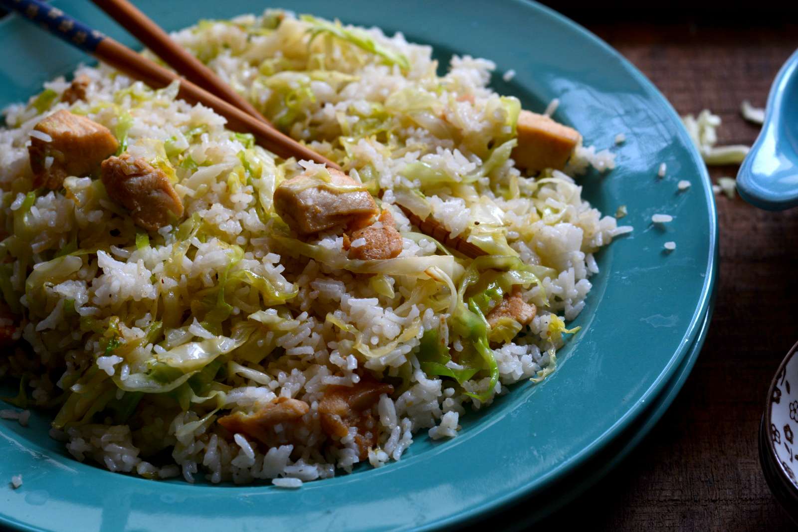 Chinese Fried Rice Recipe With Chicken And Shredded Lettuce