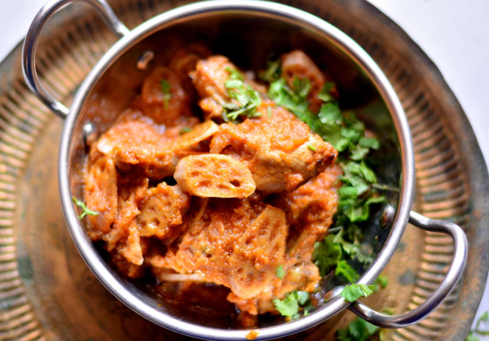 Kashmiri Kokur T Nadir Recipe-Chicken and Lotus Stem Curry