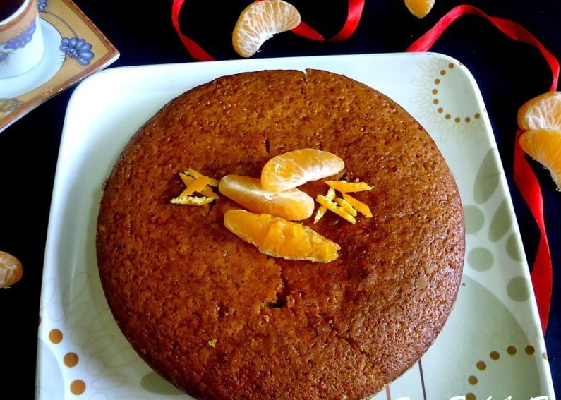 Eggless Whole Wheat Orange Cake Recipe