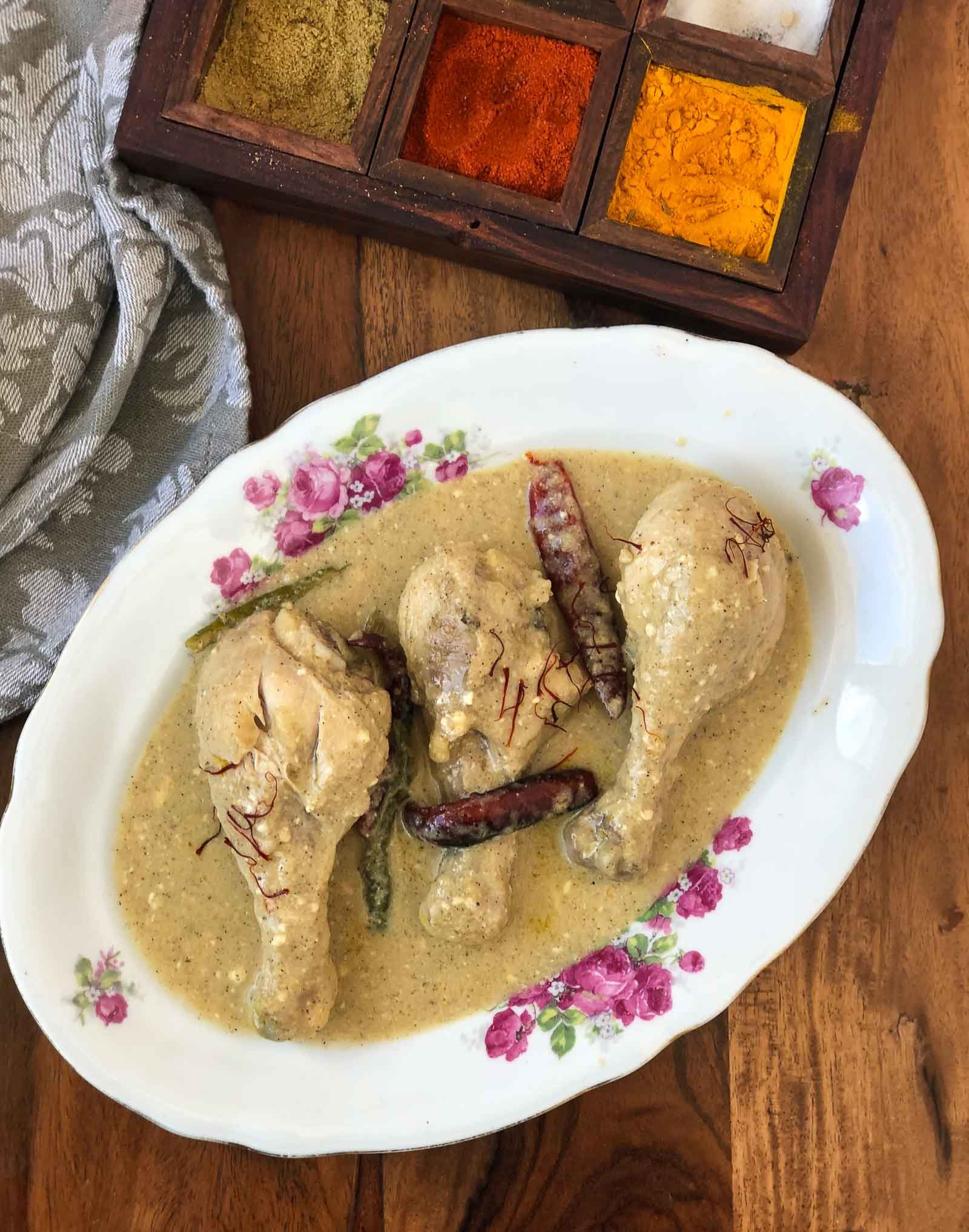 Bengali Style Chicken Rezala Recipe - Chicken Korma by Archana's Kitchen