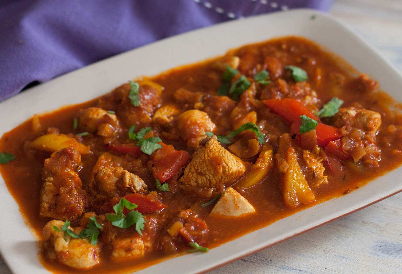 Chicken Jalfrezi Recipe - Chicken And Bell Peppers In Tomato Gravy