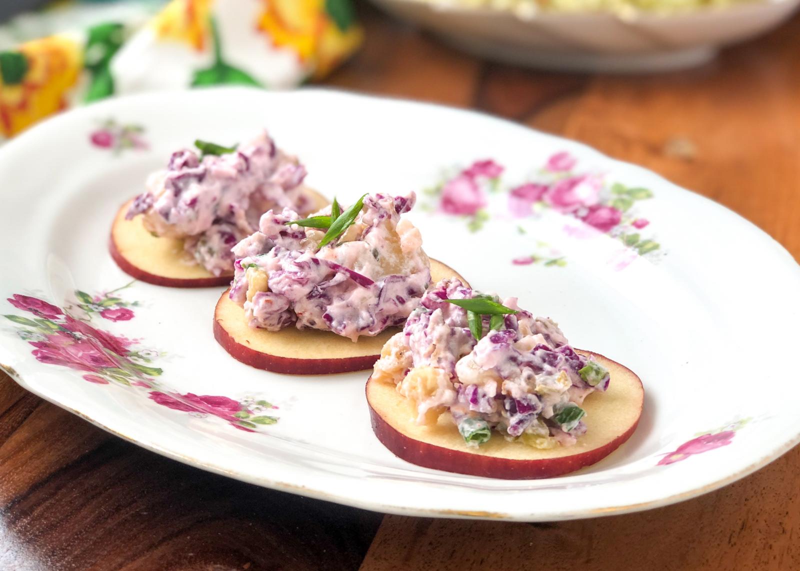 Coleslaw Salad on Sliced Apple Recipe