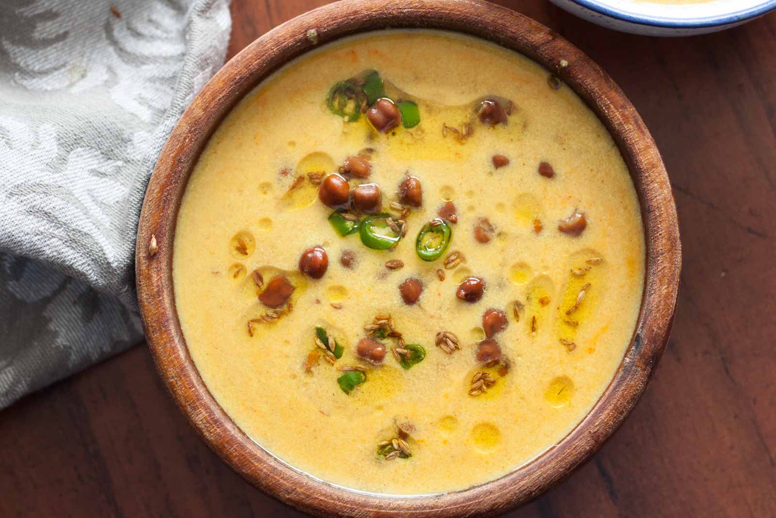 Jaisalmer Kala Chana Kadhi Recipe - Rajasthani Chickpea Curry