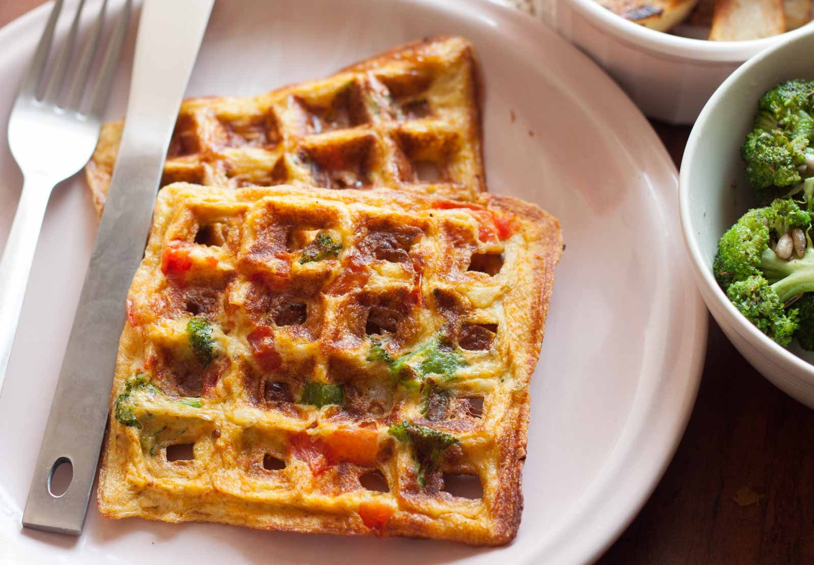 Masala egg waffles