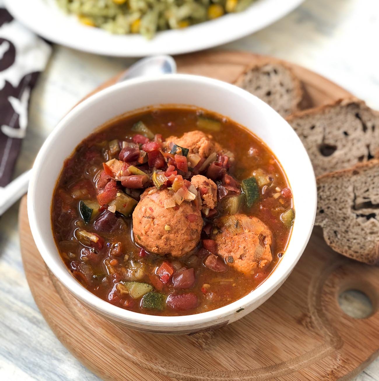 Mexican Chicken Meatball Chilli Stew Recipe 