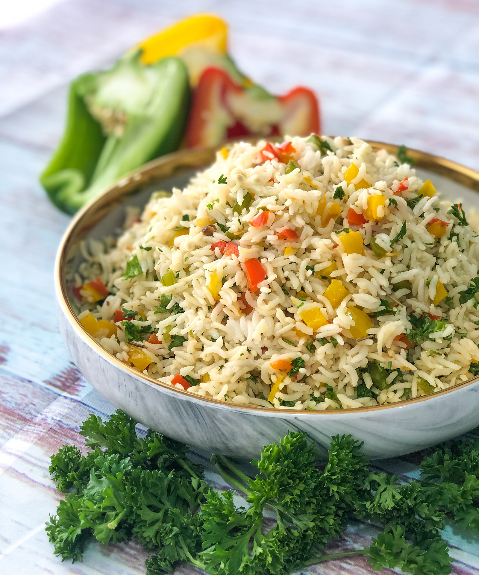 Bell Pepper & Parsley Rice Recipe 