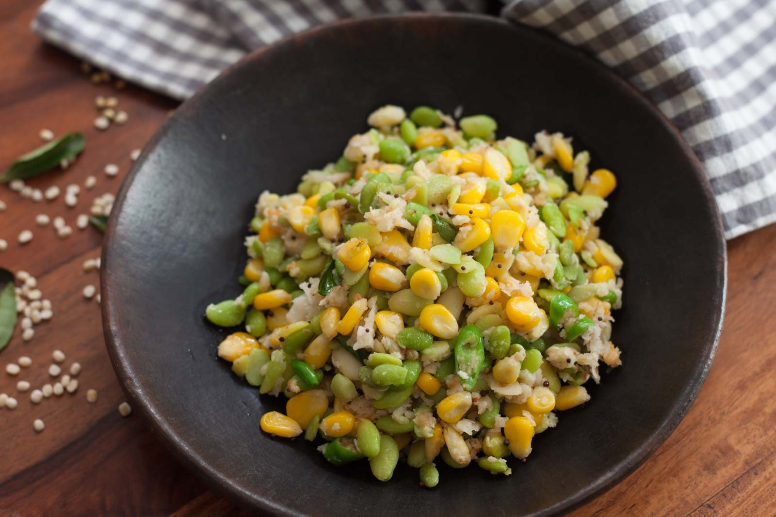 Sweet Corn & Avarakkai Sundal Recipe Sweet Corn & Avarakkai Sundal Recipe