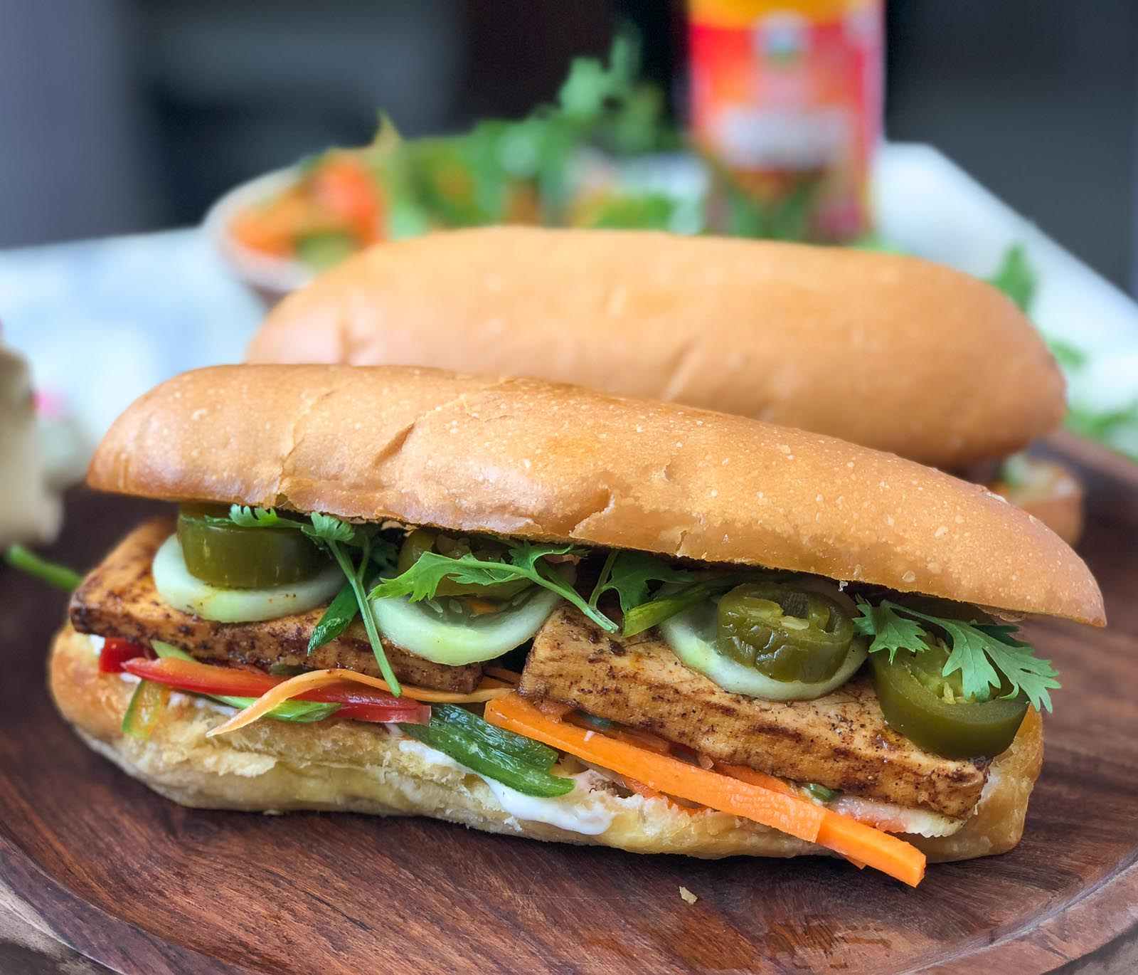 Tofu Bánh Mì Recipe - Vietnamese Grilled Tofu Sandwich