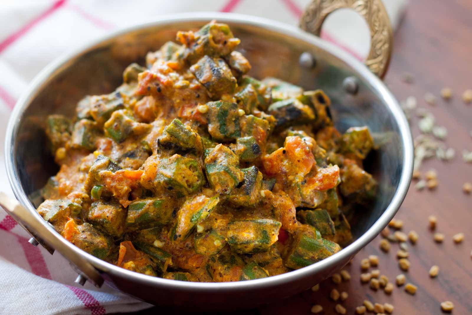 Dahi Achari Bhindi Recipe 