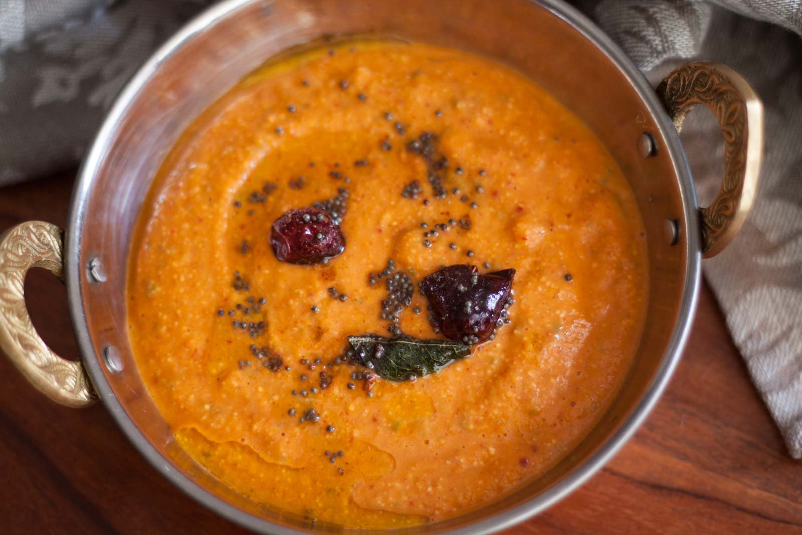 Andhra Style Mamidikaya Pesarappu Pachadi Recipe (Raw Mango and Moong Dal Chutney)