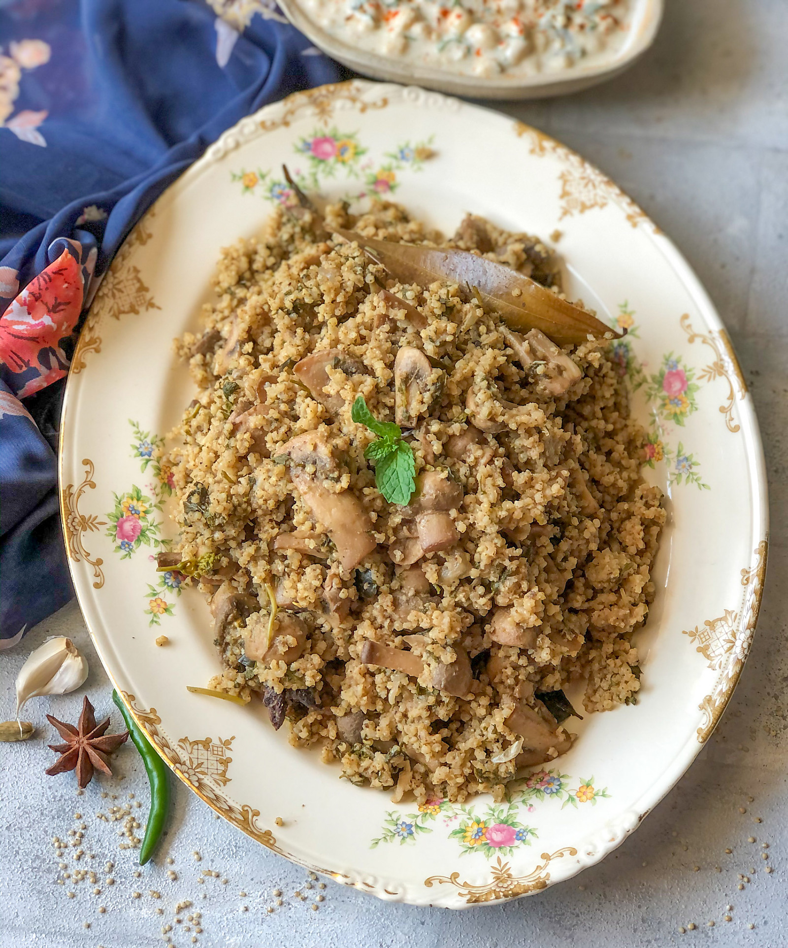 Barnyard Millet Mushroom Biryani Recipe