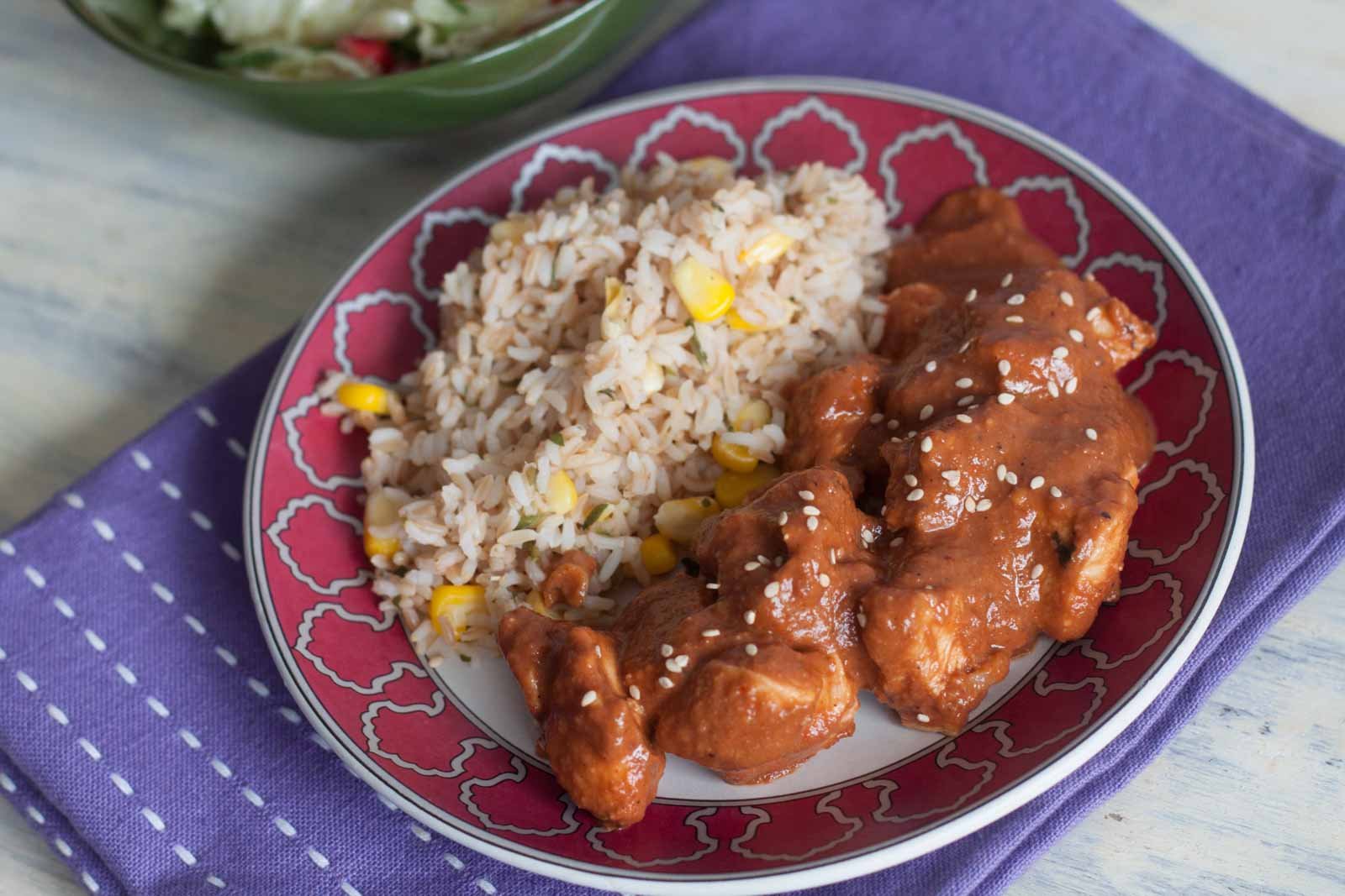 Chicken Mole With Brown Rice Recipe 