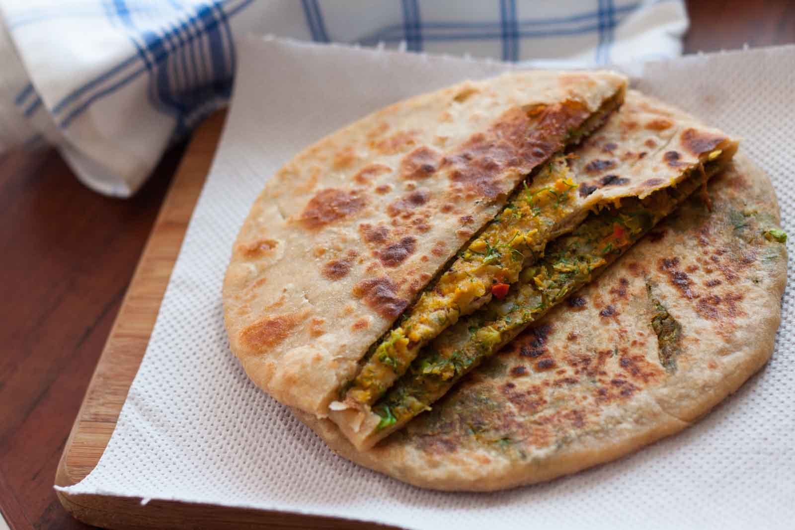 High Protein Broccoli and Dill Stuffed Paratha Recipe
