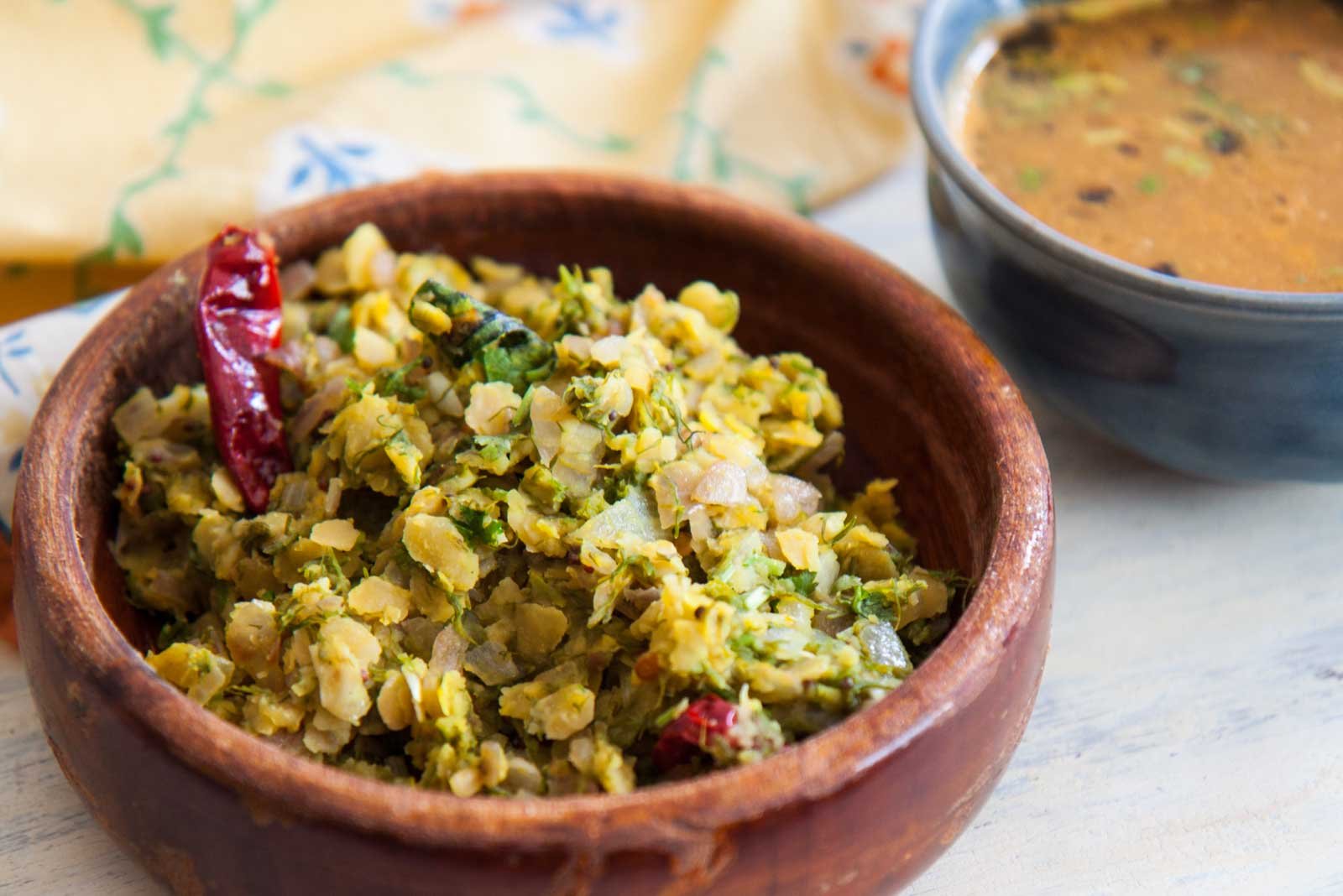 Karnataka Style Bassaru Palya Recipe - Toor Dal And Dill Leaves Stir Fry