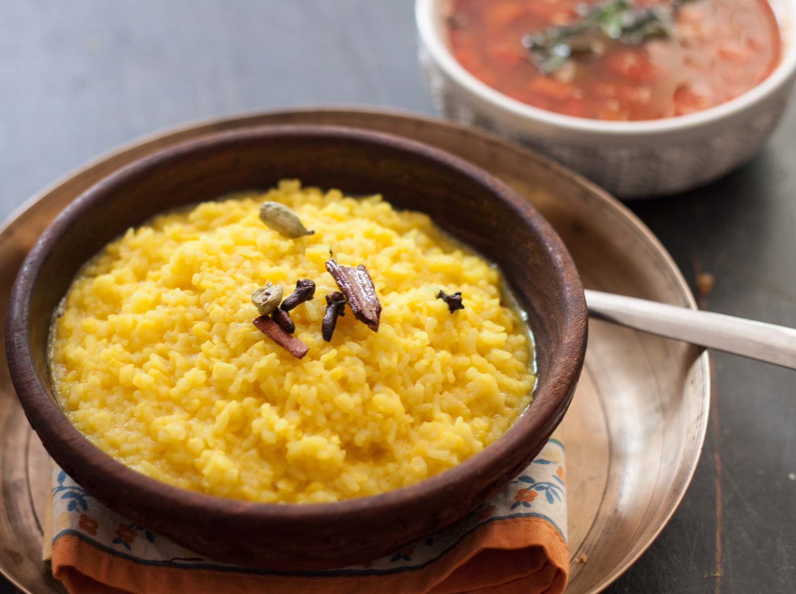 Karnataka Style Huggi (Rice and Moong dal Savory Porridge)