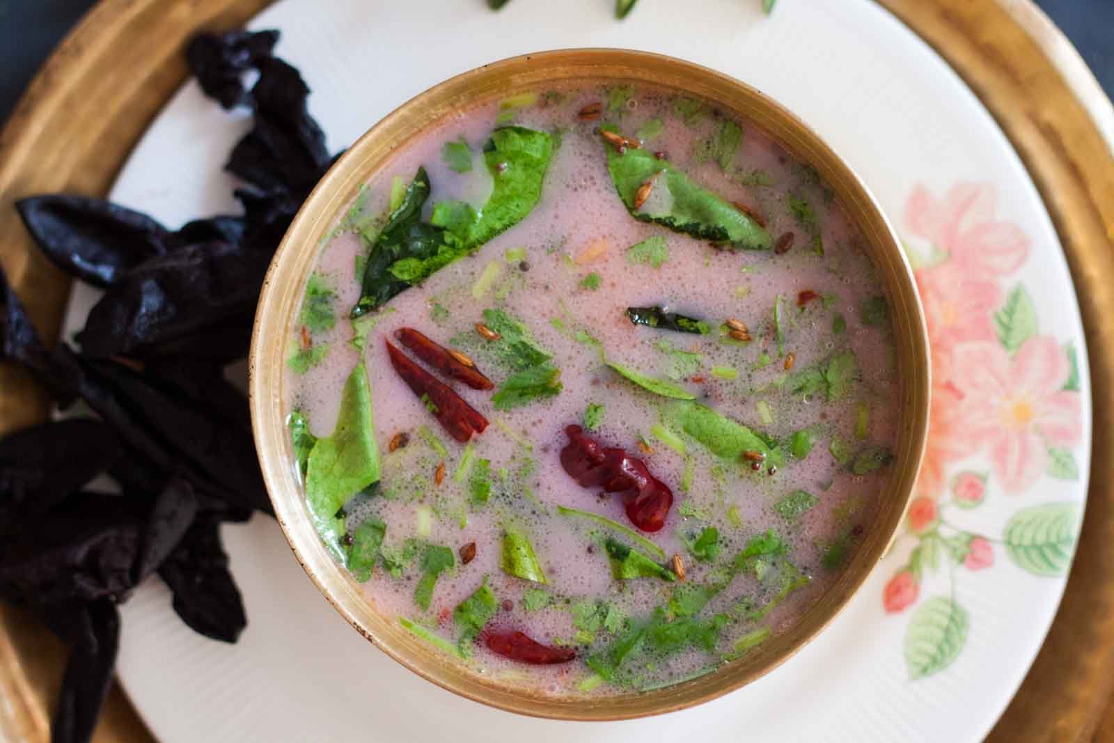 Konkani Style Sol Kadhi Recipe - Kokum Flavored Coconut Curry