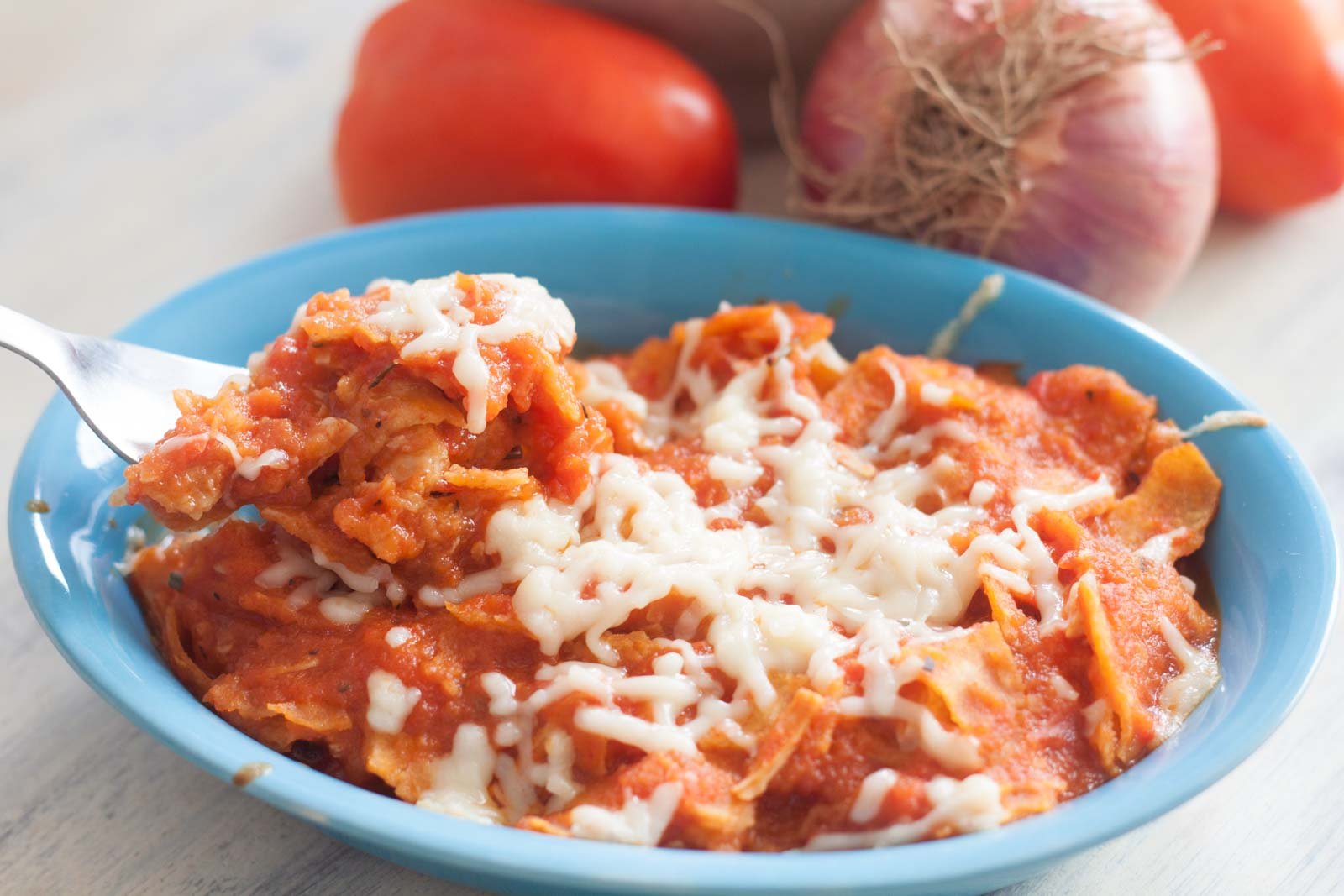 Mexican Style Red Chicken Chilaquiles Recipe