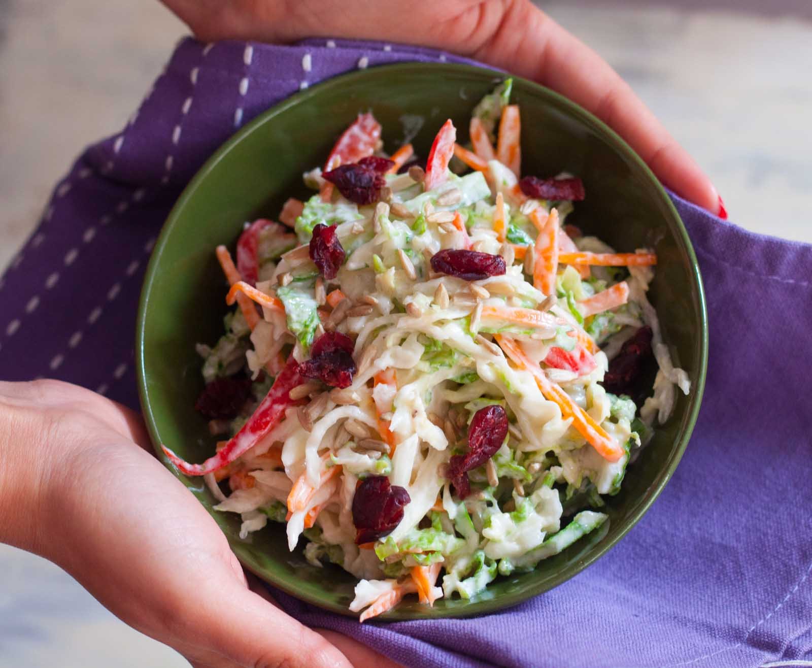 Napa Cabbage Coleslaw with Greek Yogurt Recipe 