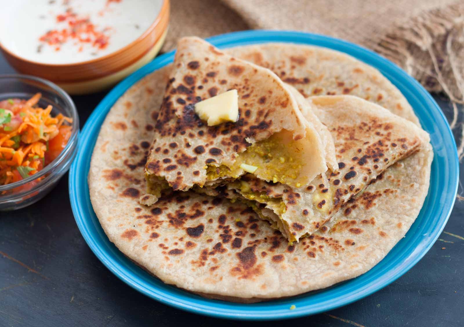 Paneer and Green Peas Paratha Recipe 