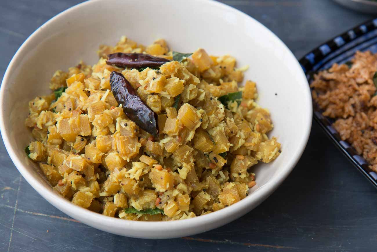 South Indian Style Vazhaithandu Poriyal Recipe - Banana Stem Curry with No Onion and No Garlic South Indian Style Vazhaithandu Poriyal Recipe - Banana Stem Curry with No Onion and No Garlic