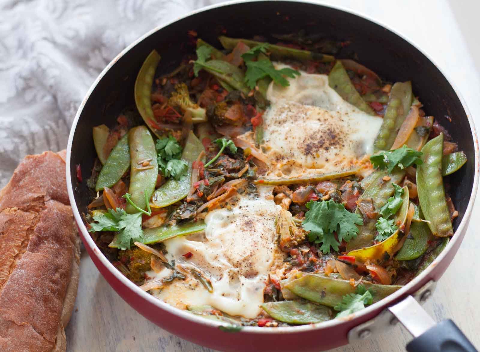 Spinach & Broad Bean Shakshuka Recipe