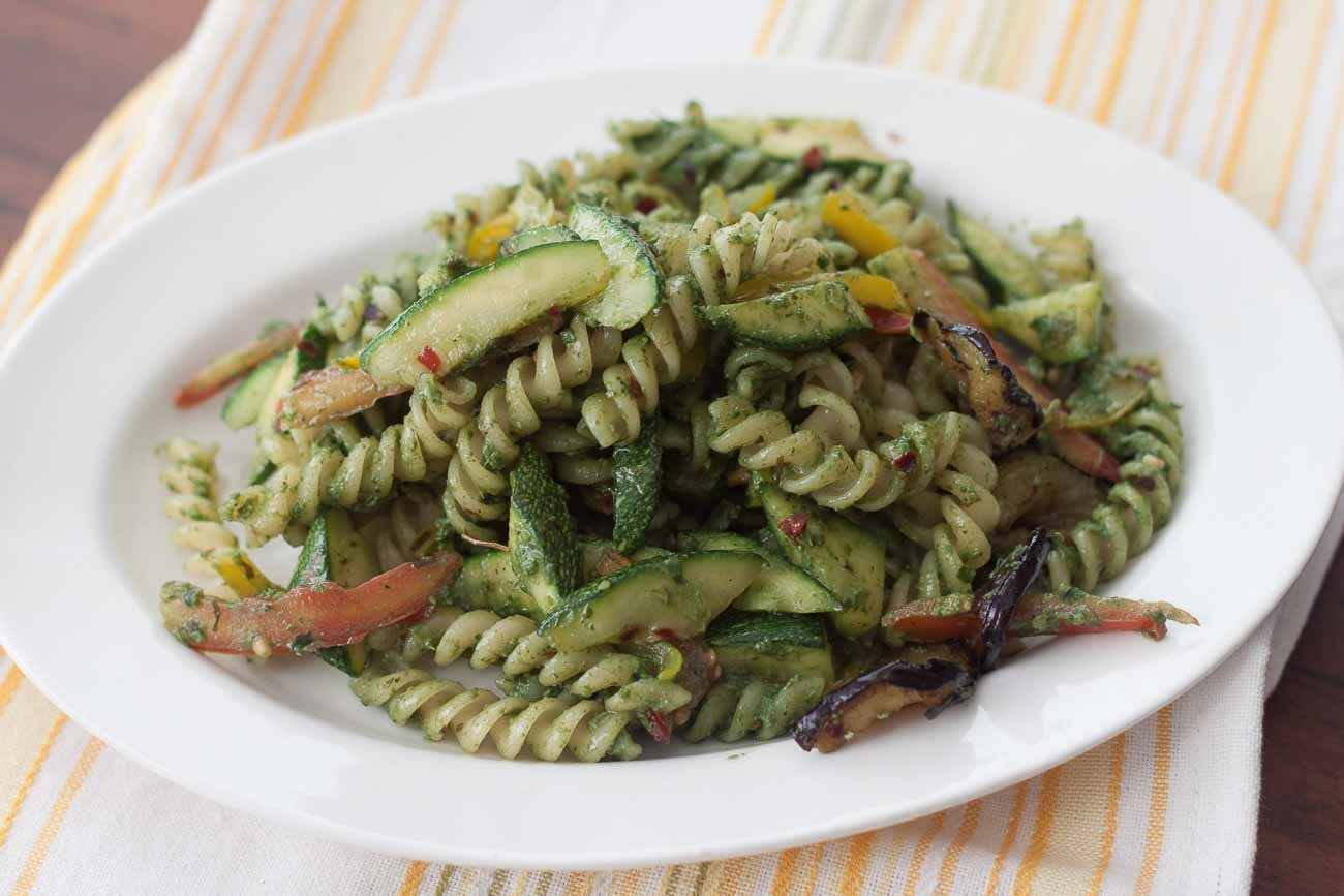 Spirulina and Mint Basil Pesto Pasta Recipe