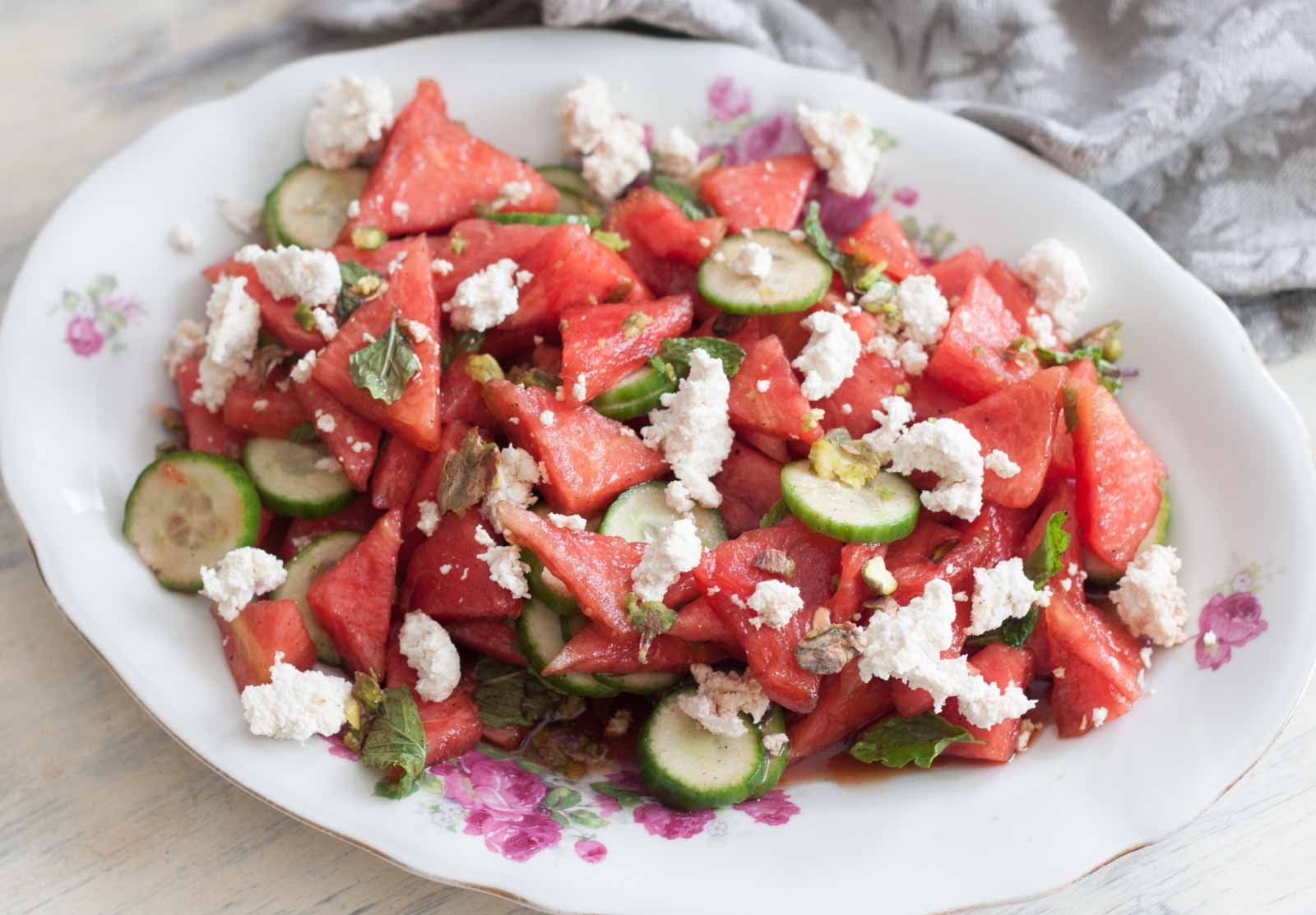 Watermelon, Chena, Cucumber With Soy Dressing Recipe