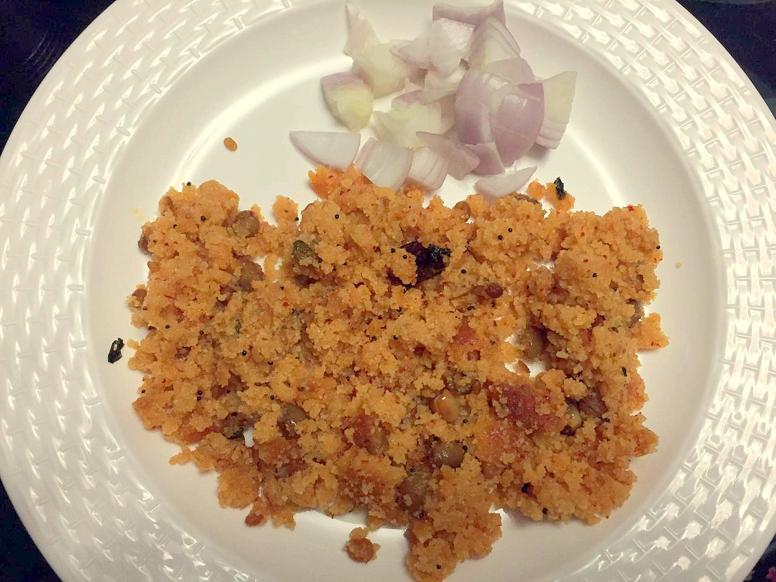 Andhra Style Coconut Flavored Rice Upma Recipe