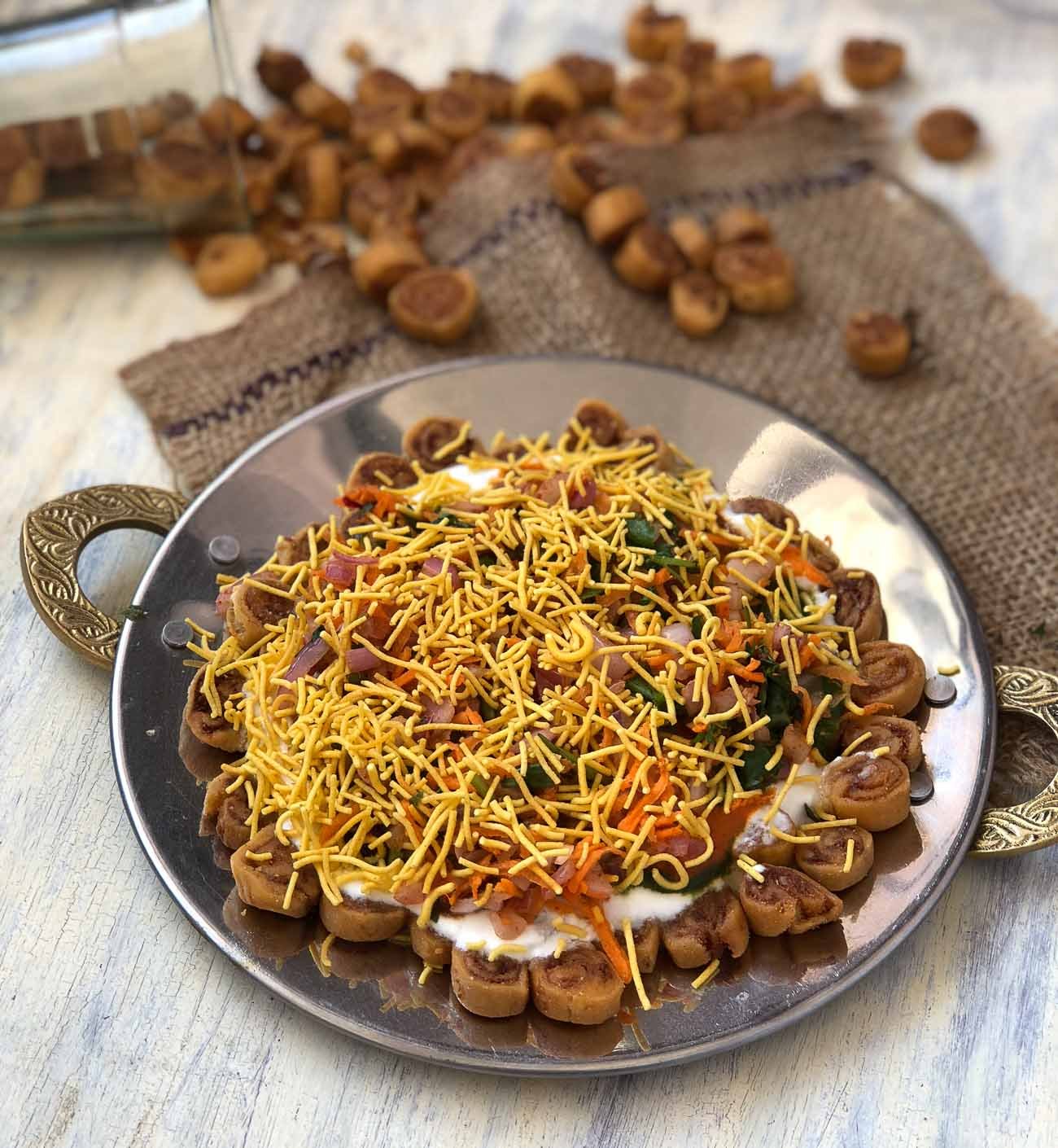 Bhakarwadi Chaat Recipe - Maharashtrian Spiced Chaat