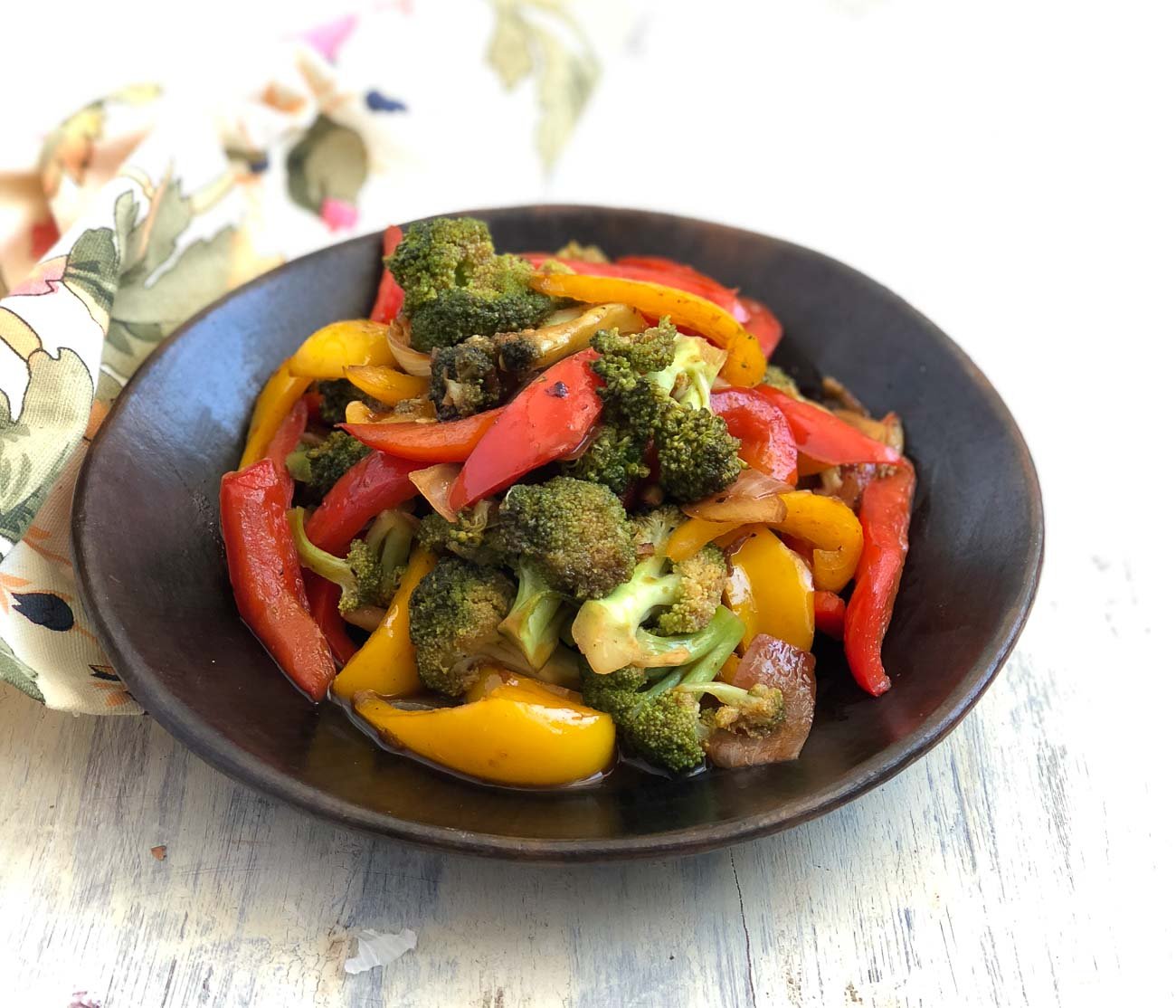 Broccoli Salad Recipe with Roasted Onion & Peppers