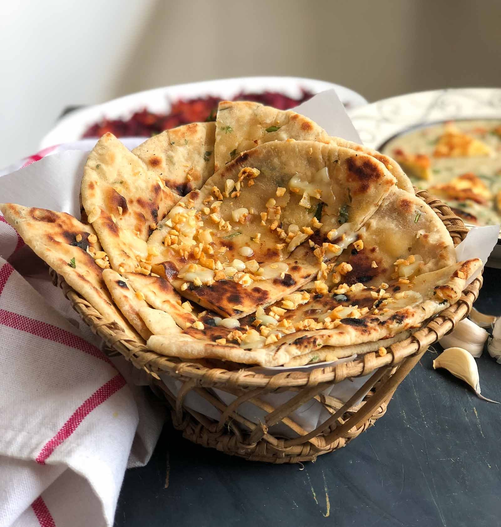 Cheese Garlic Naan Recipe 