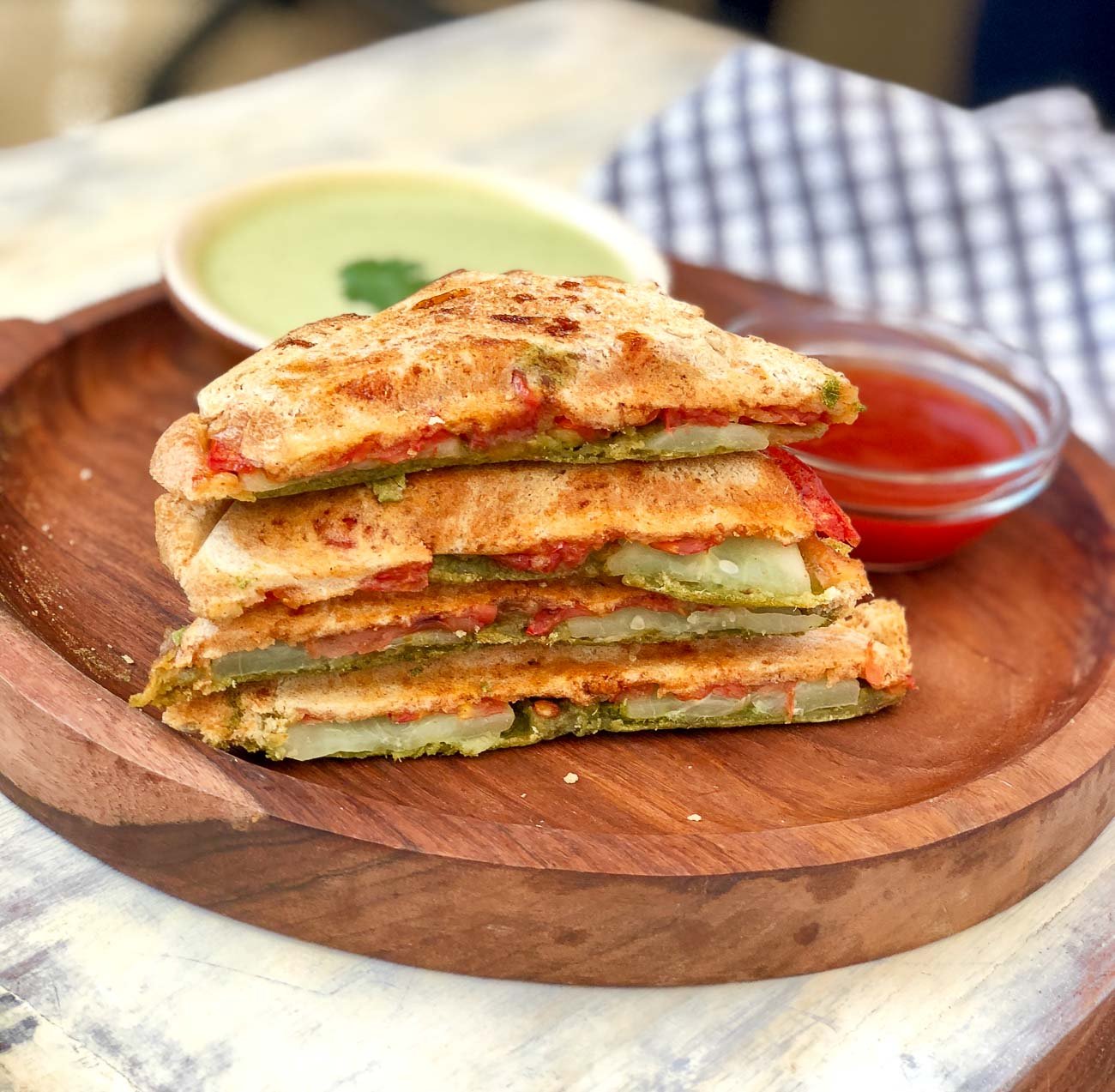 Classic Grilled Tomato Cucumber Chutney Sandwich Recipe