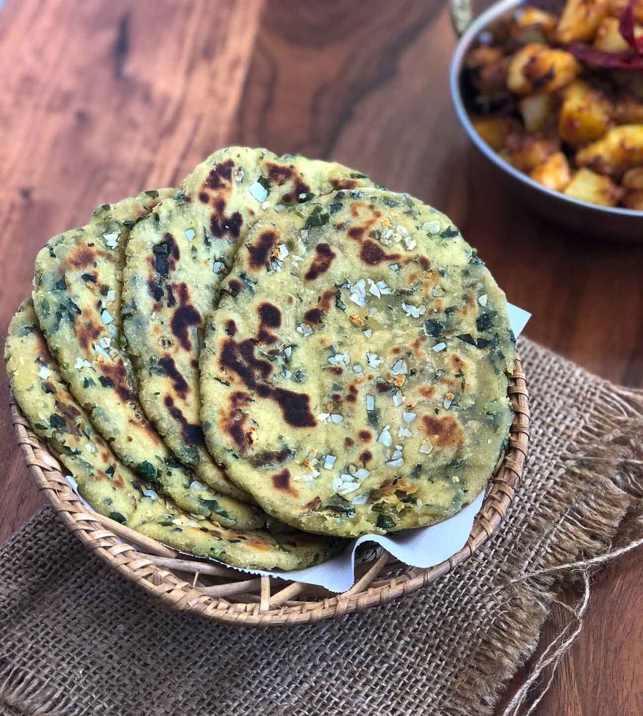 Jowar Garlic Naan Recipe- Healthy Sorghum Naan 