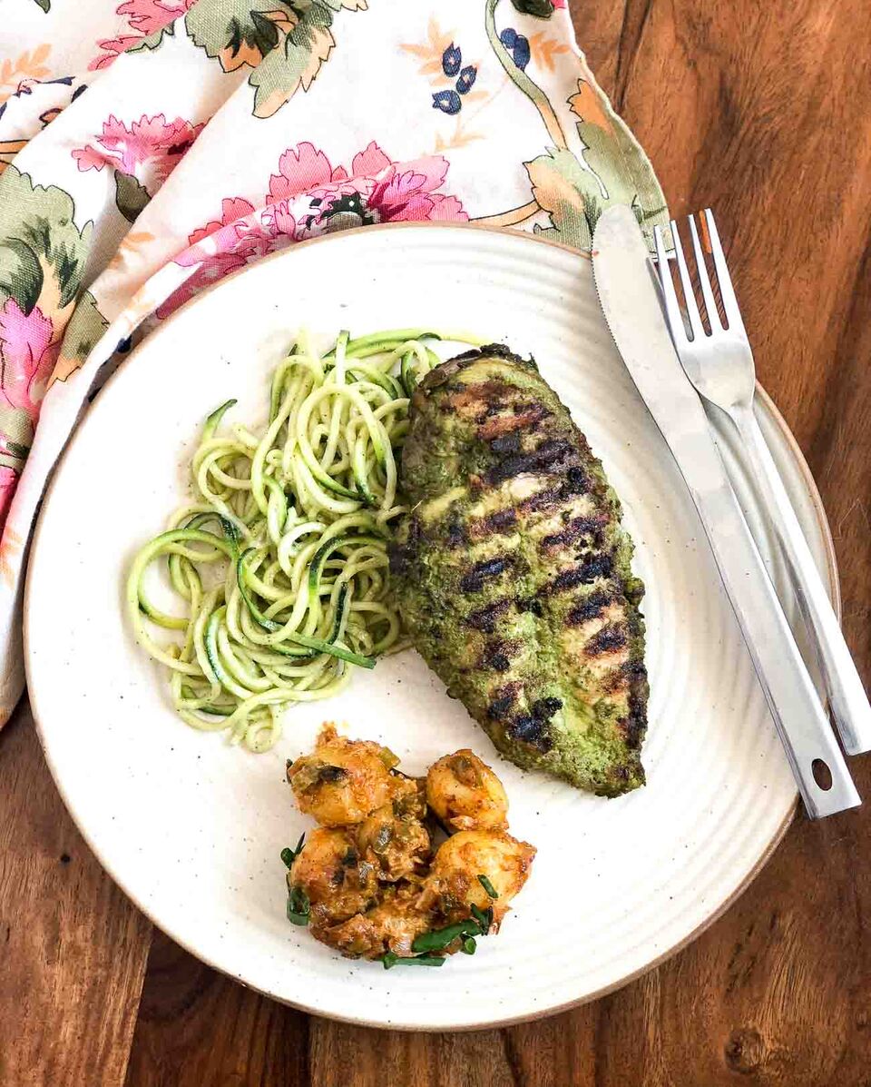 Try This Basil Pesto Grilled Chicken & Zoodles For Dinner ...