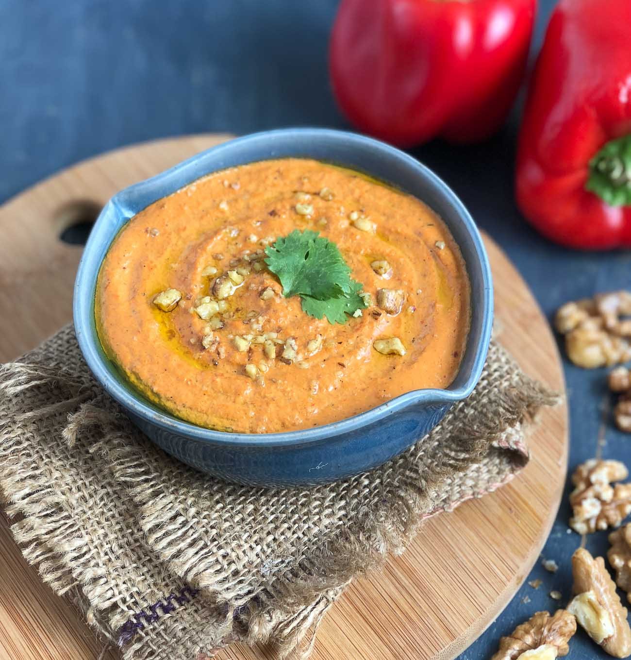 Muhammara Recipe - Roasted Red Bell Pepper & Walnut Dip 