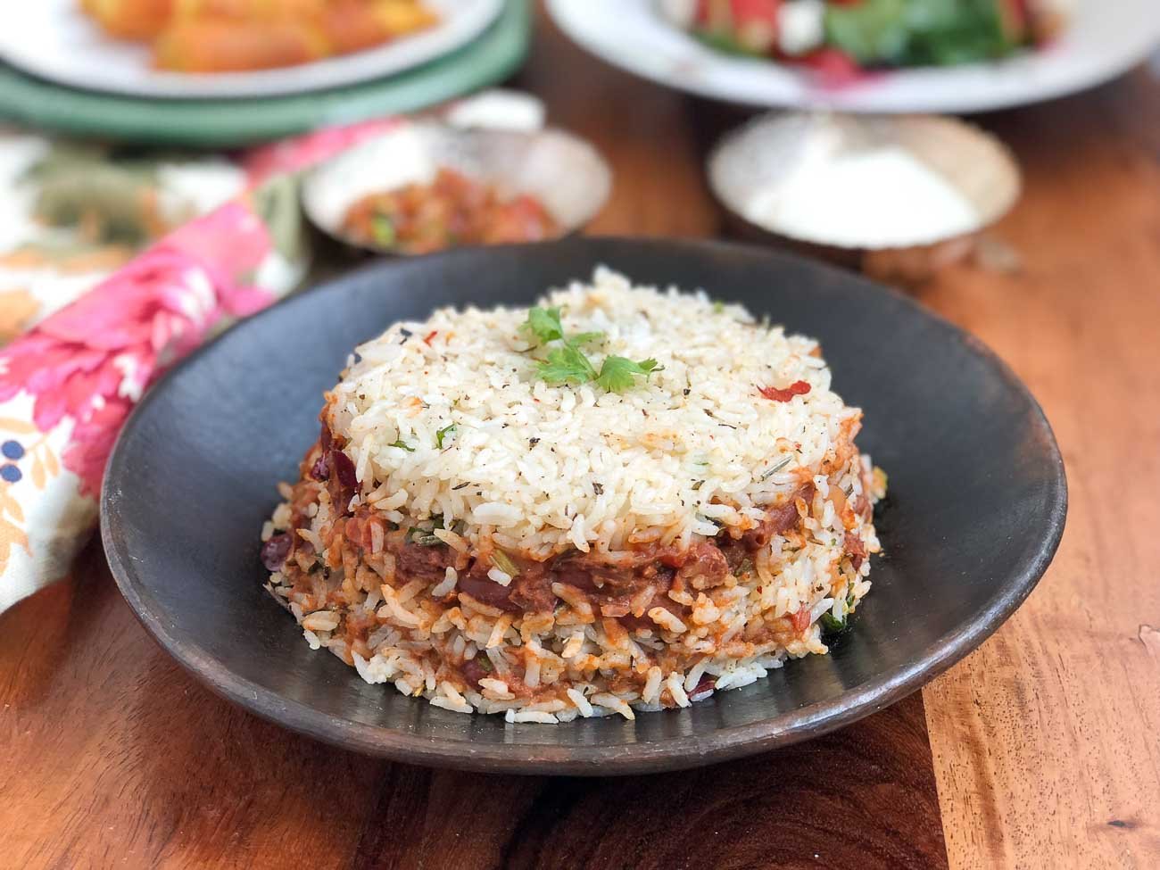 Spicy Mexican Layered Chilli Rice Recipe 