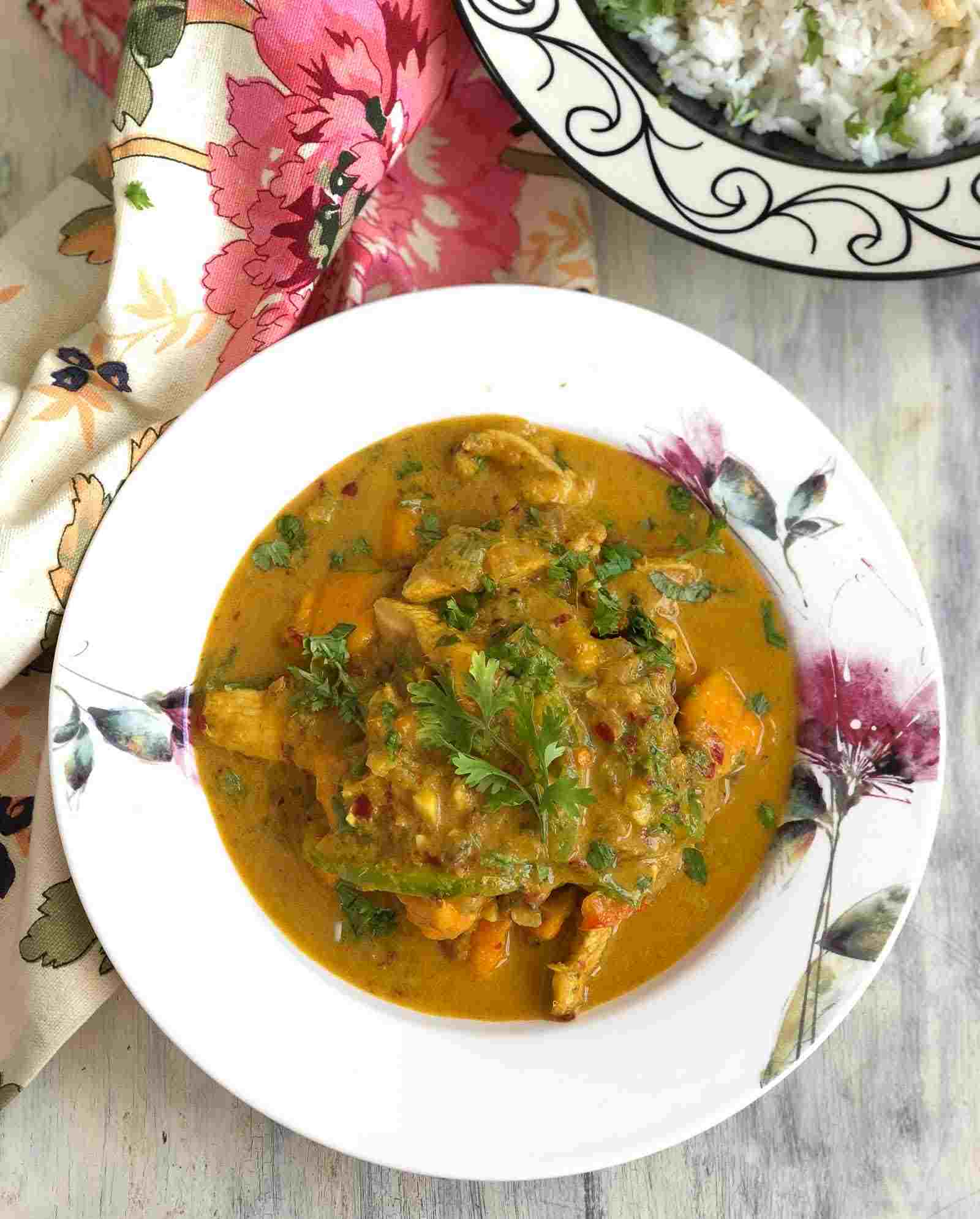 Thai Style Mango Chicken Coconut Curry Recipe 